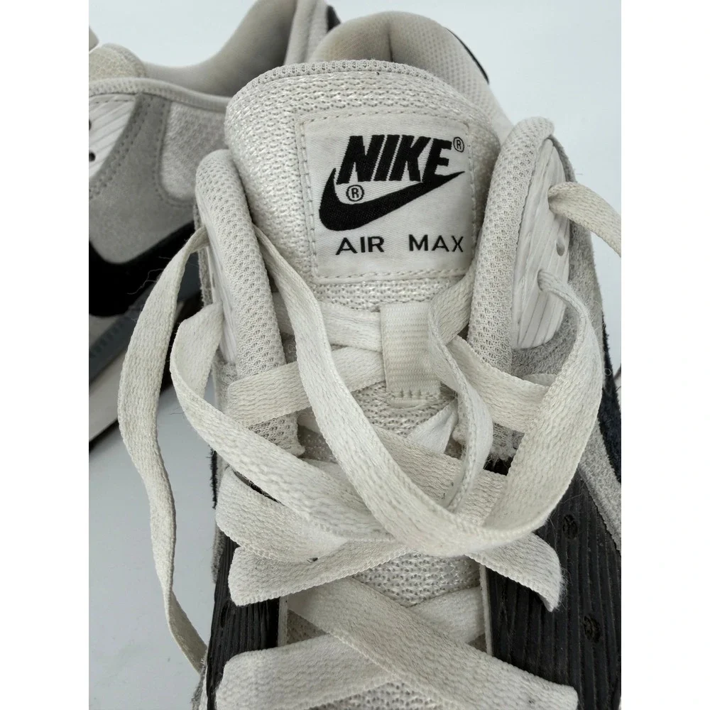 Nike Air Max 90 Mens Grey Black White Suede Mesh Sneakers CN8490-002